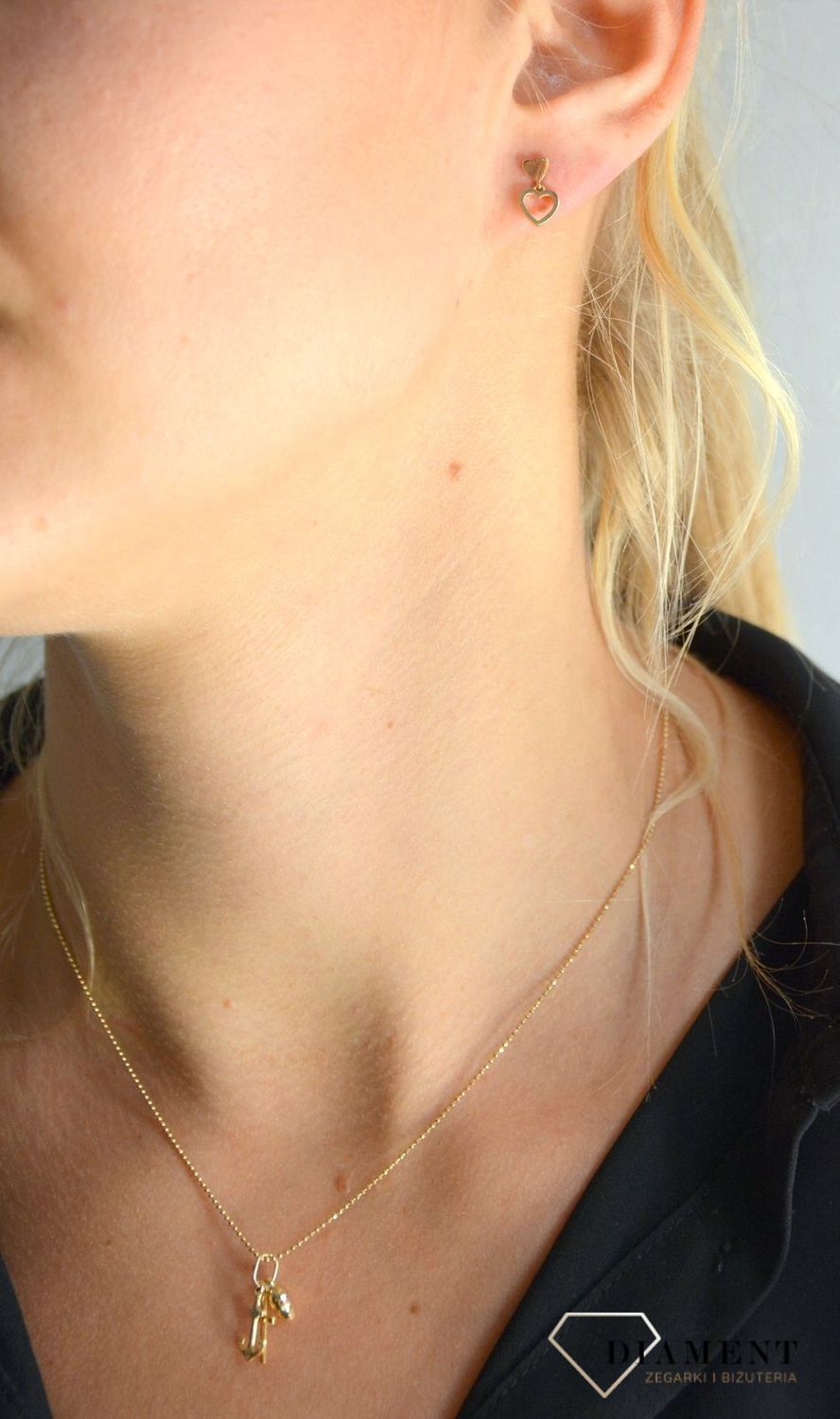 Złoty łańcuszek 585 splot kulkowy 1 mm DIA-LAN-1089-585 1mm.jpg